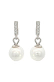 ADAGIO EFFORTLESS GLOW BAR DANGLE PEARL EARRINGS SILVER