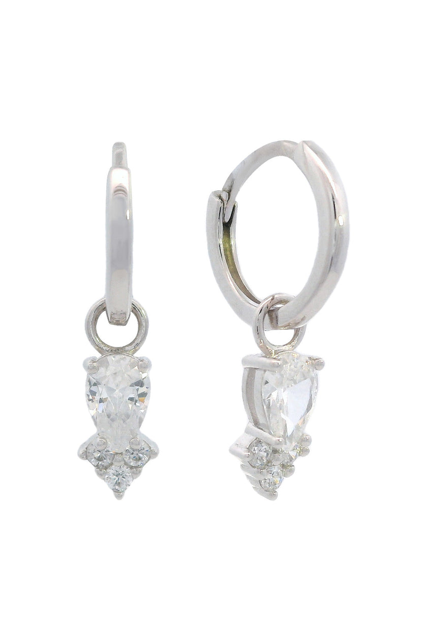 GEORGINI MIDNIGHT VELVET ASTERIA HOOP EARRINGS SILVER