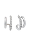GEORGINI MIDNIGHT VELVET RATRI DOUBLE EARRING SILVER