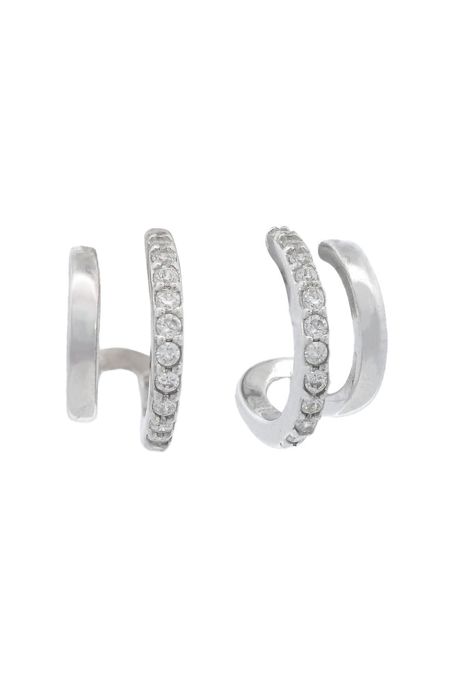 GEORGINI MIDNIGHT VELVET RATRI DOUBLE EARRING SILVER
