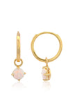 GEORGINI WISTERIA CREATED OPAL DANGLE HOOP EARRINGS GOLD