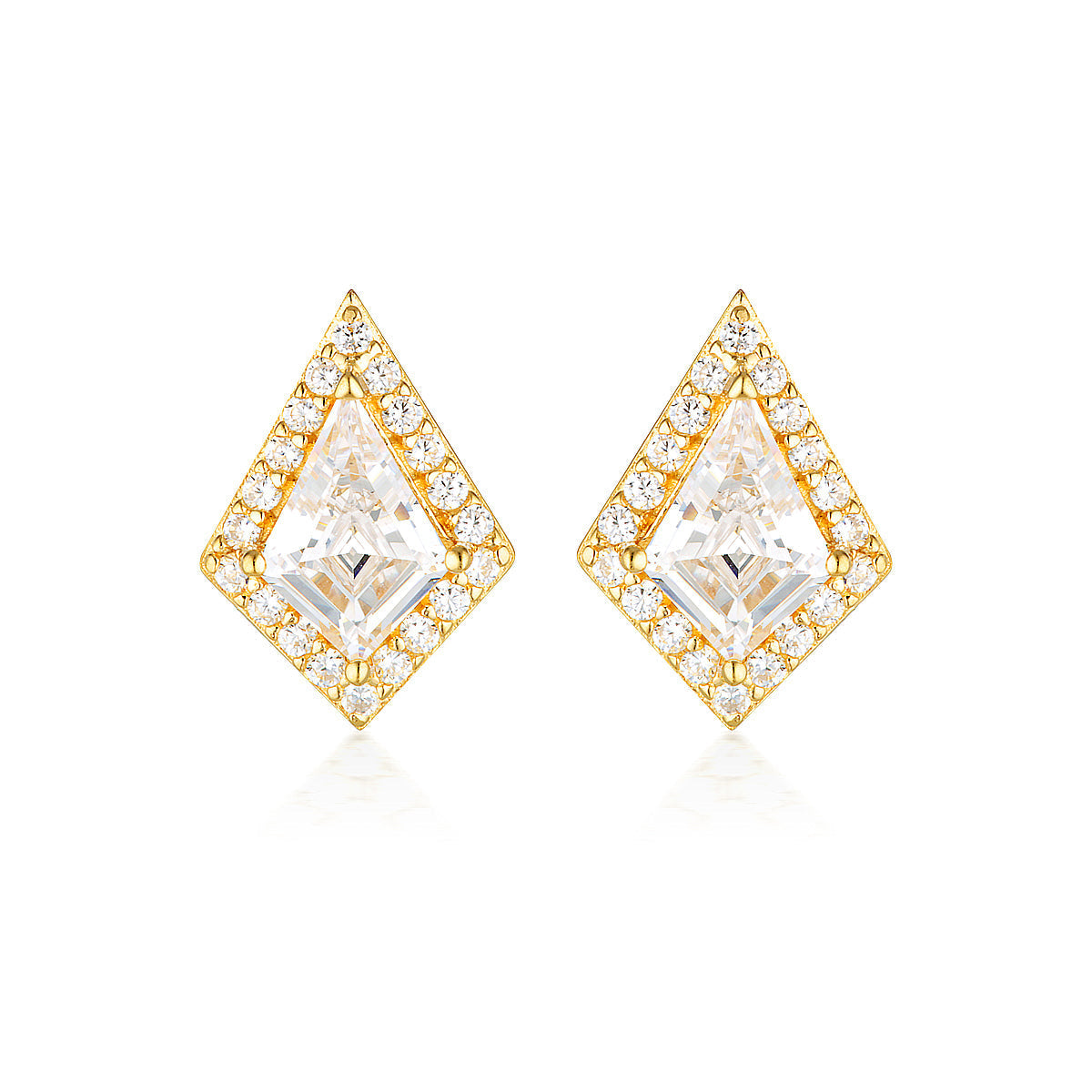 ROCK STAR SHIELD GOLD EARRINGS