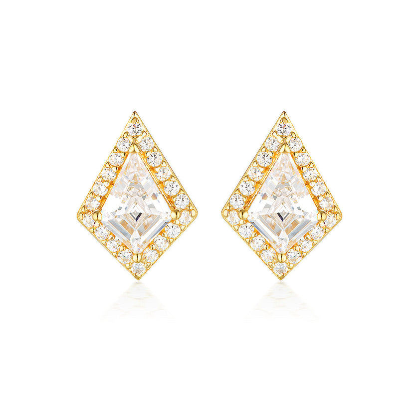 ROCK STAR SHIELD GOLD EARRINGS