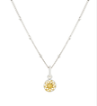 Floral Mandala Two-Tone Silver Gold Necklace