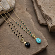Classic Athena Kate Gemstone Rosary Chain Necklace Black Onyx