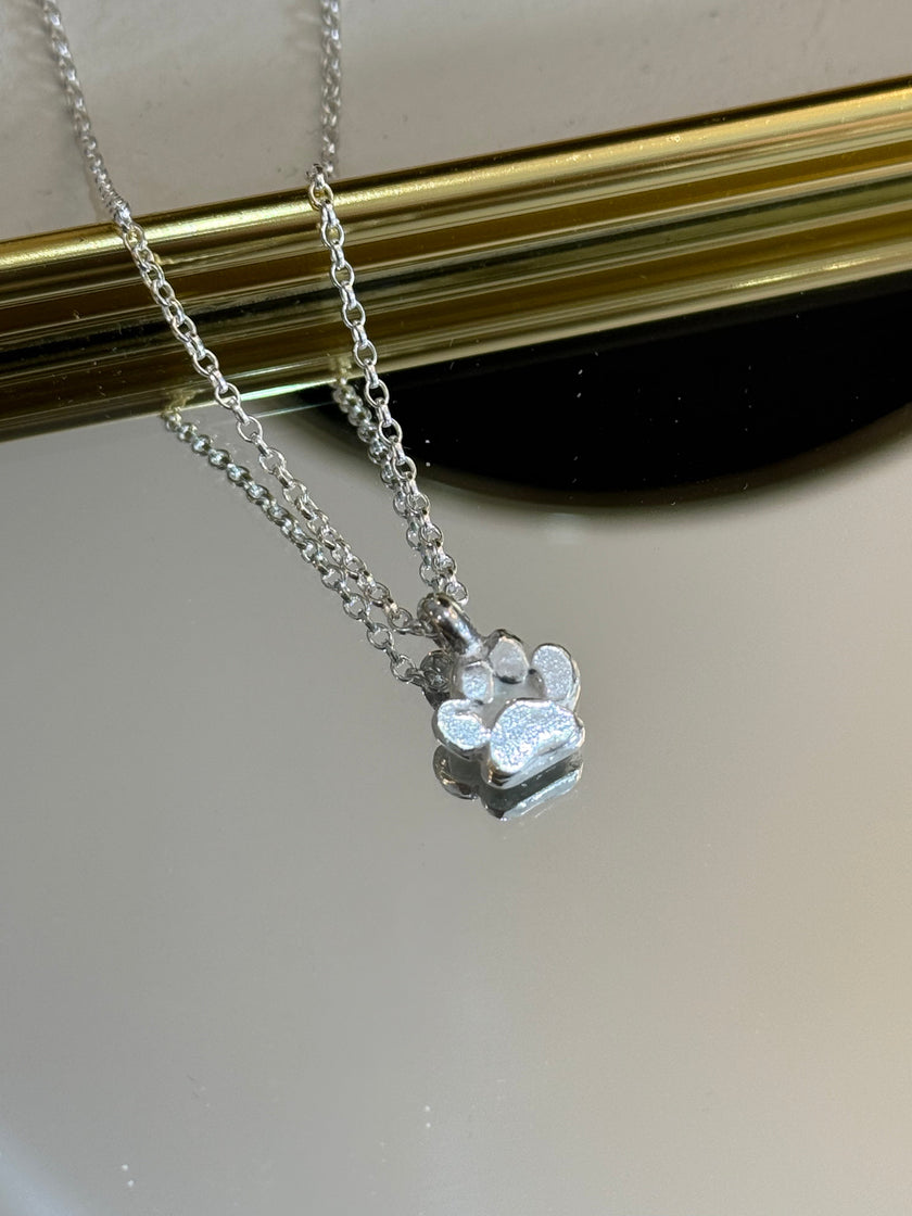 Silver Paw Charm Necklace