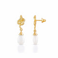 Medusa Small Gemstone Drop Earrings White Agate