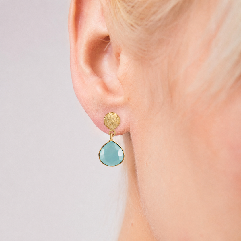Eos Drop Gemstone Earrings: Labradorite