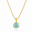 Eos Drop Gemstone Necklace: Aqua Chalcedony