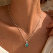 Tetra Square Gemstone Pendant Silver Amazonite