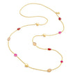 Penelope Multi-Stone Necklace: Fuchsia Onyx, Peach Moon stone & Red Jade