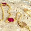 Penelope Multi-Stone Necklace: Fuchsia Onyx, Peach Moon stone & Red Jade