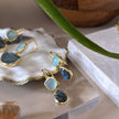 Charis Double Gemstone Earrings Pariba Onyx & Labradorite