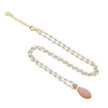 Persephone Double Gemstone Beaded Chain Necklace Peach Moonstone & Labradorite