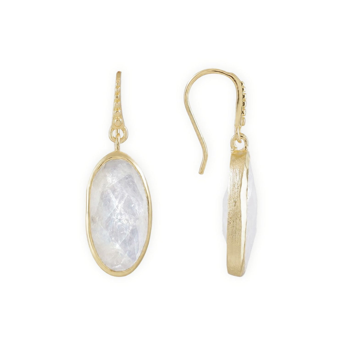 Charis Oval Gemstone Earrings Moonstone