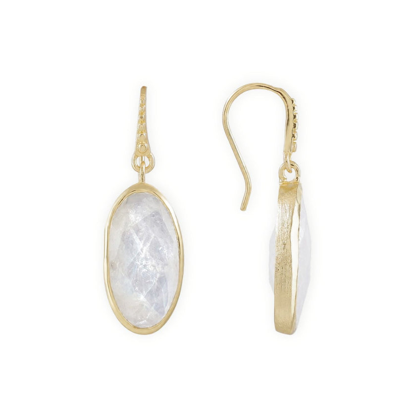 Charis Oval Gemstone Earrings Moonstone