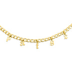 Gold Personalised Old English Charm Necklace