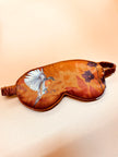 Copper silk eye masks for sleep or meditation in beautiful 'Ember' print hand painted design