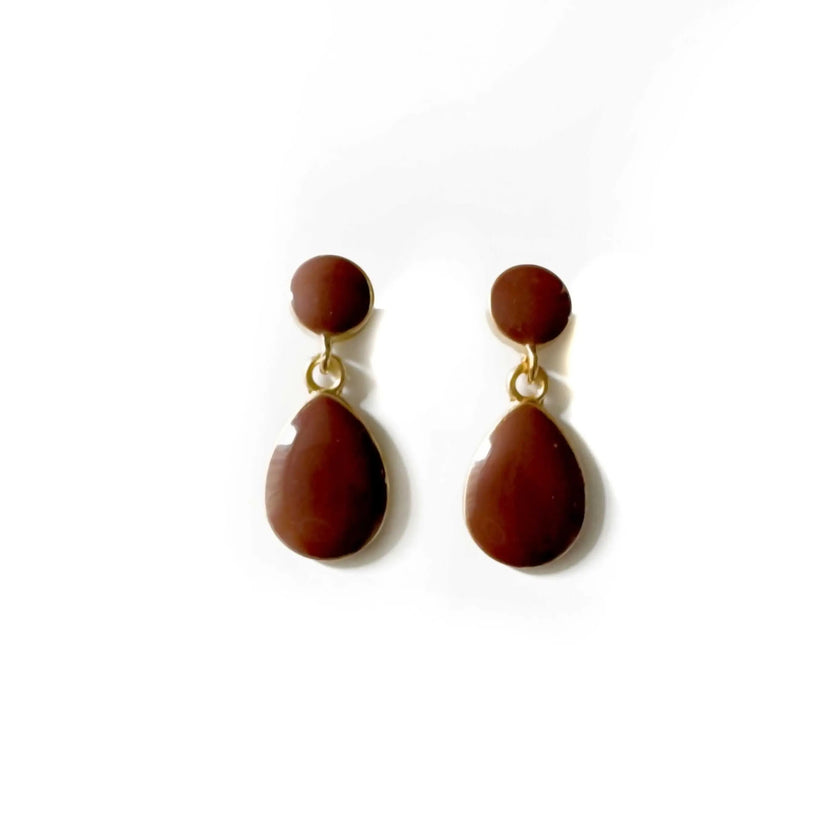 Terra Expresso Enamel Drop Earrings