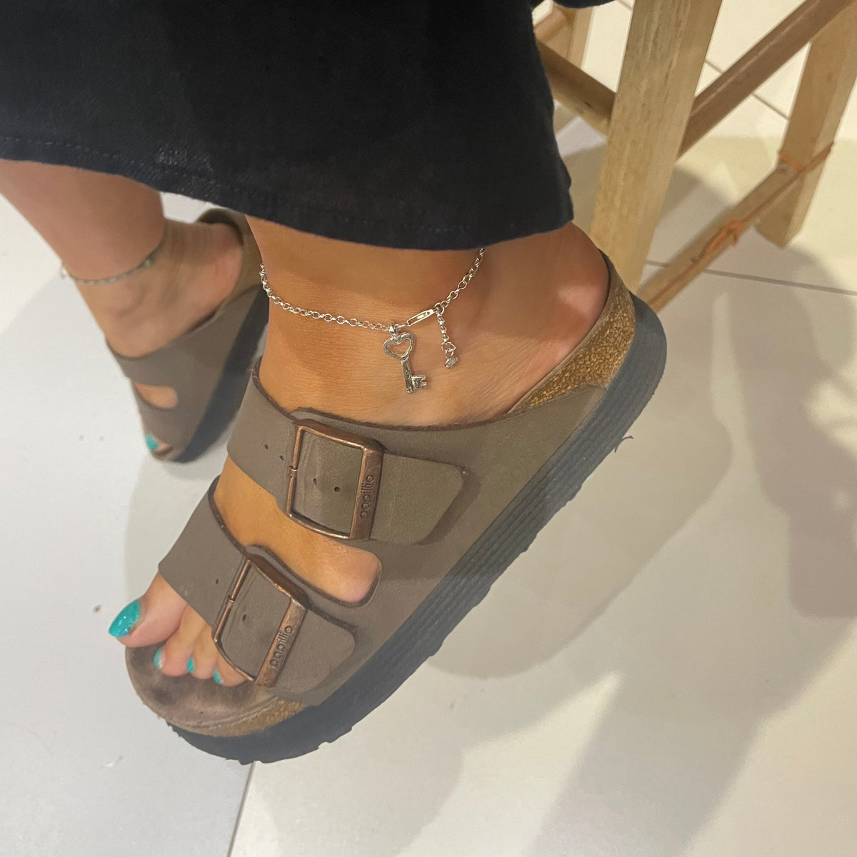 Tobillera con candado del amor
