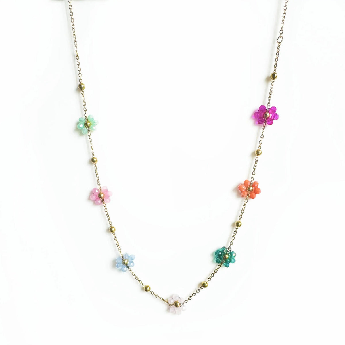 Collar de flores con cuentas multicolores Lucy