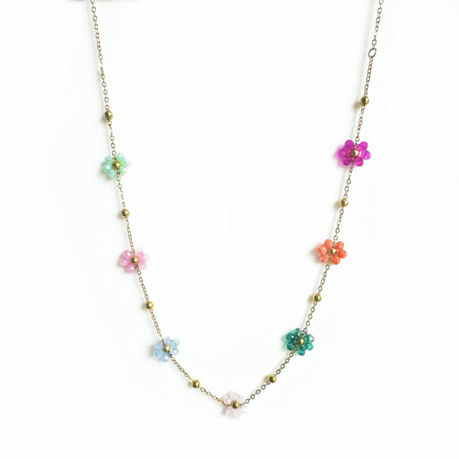 Collar de flores con cuentas multicolores Lucy