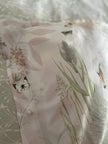 Cream and neutral Silk Pillowcase in hand painted 'Graceful' print, Standard size Oxford style Pillowcase