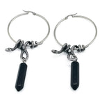 Serpent's Lair Snake Crystal Hoops