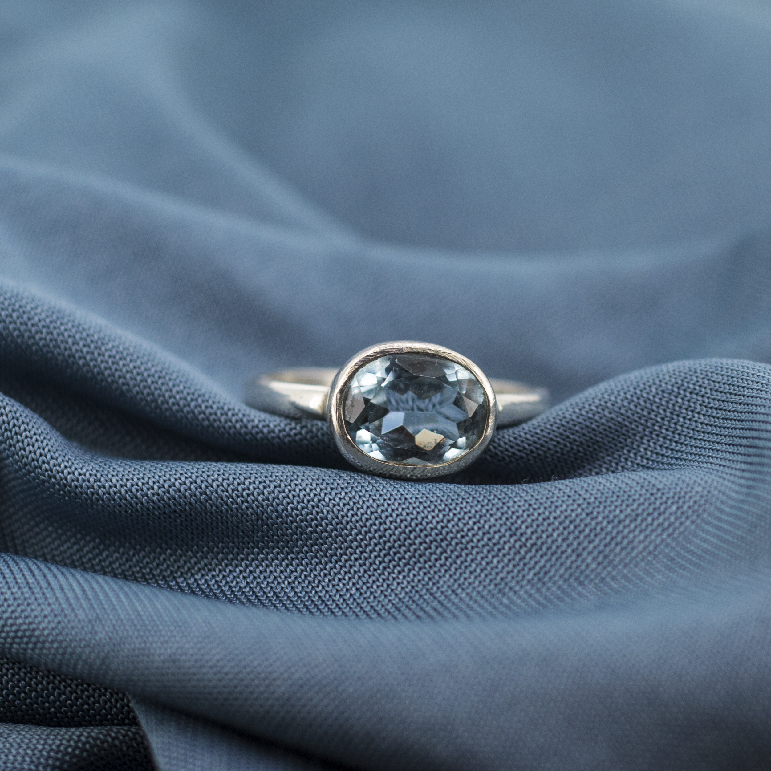 Silver Topaz Oval Ring