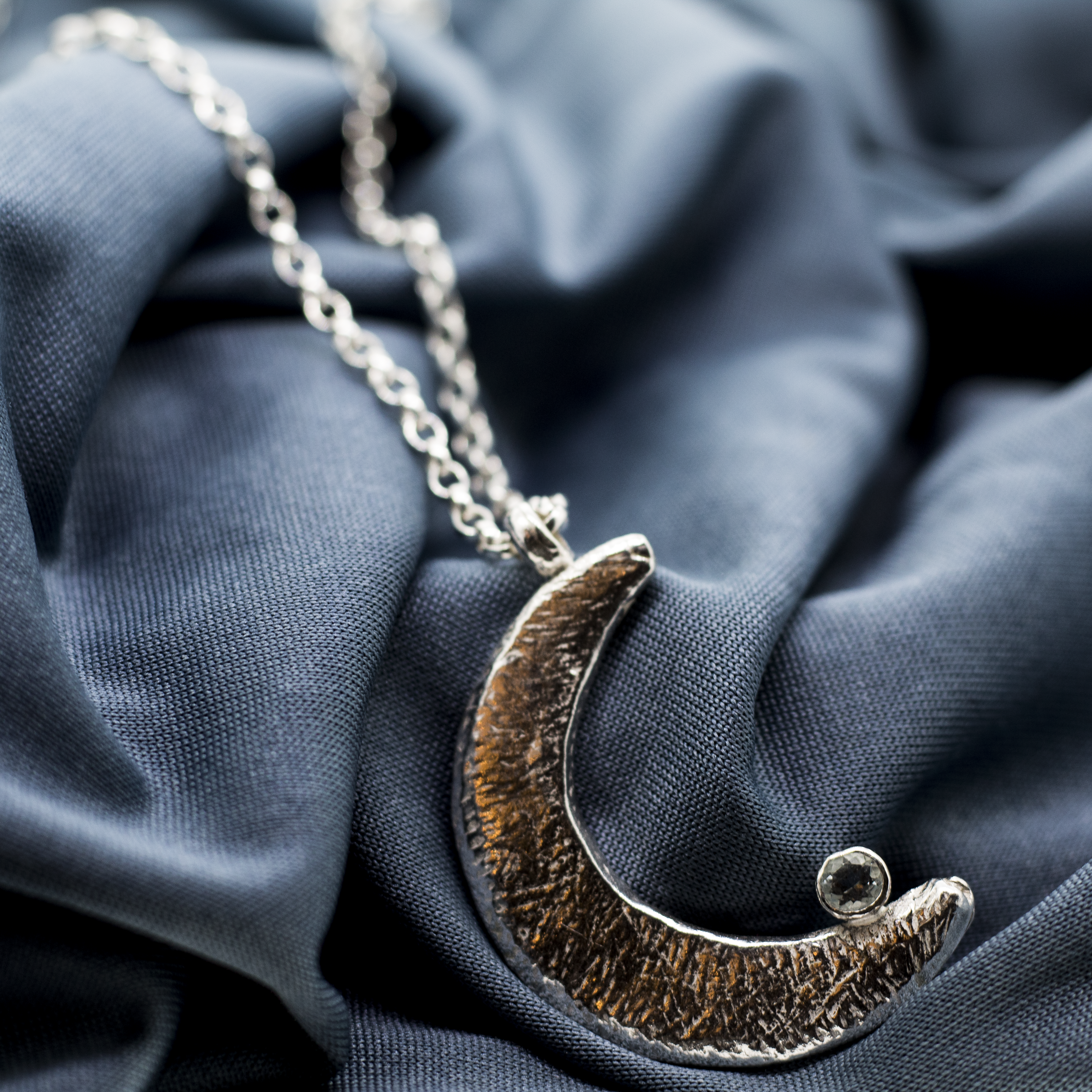 Goddess of the moon with aquamarine