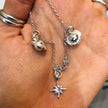 North Star with 2 Saturn Charm Necklace