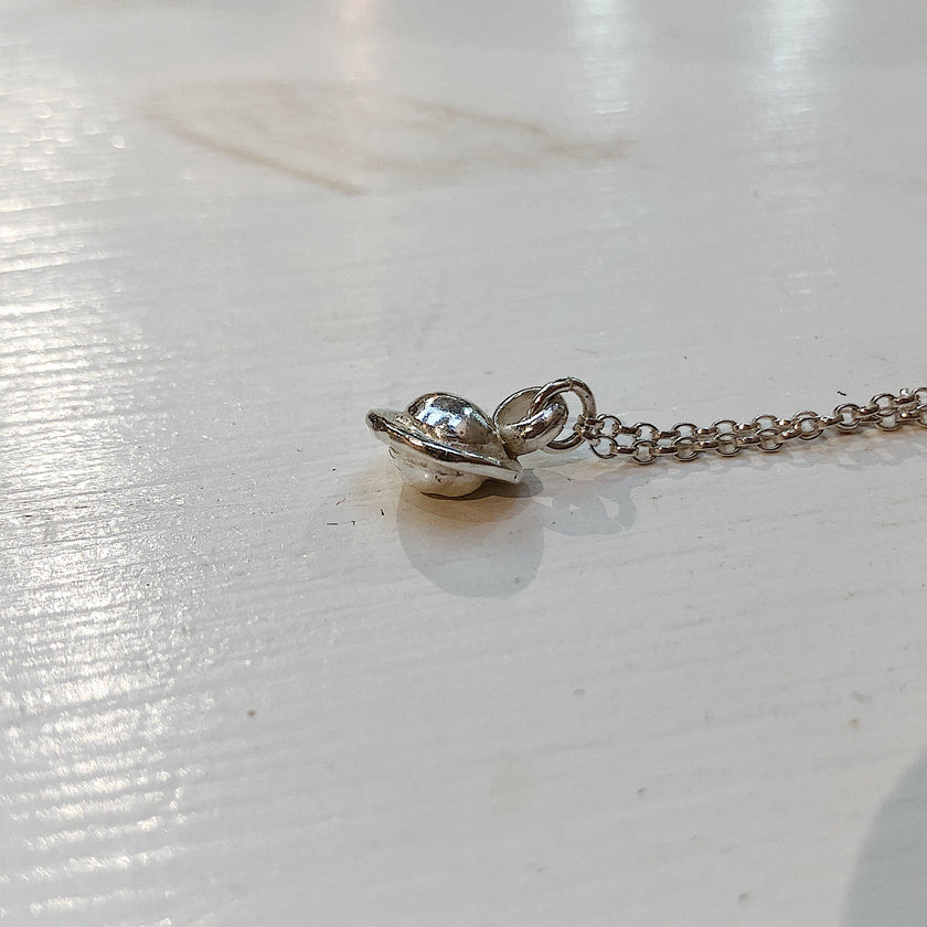 North Star with 2 Saturn Charm Necklace