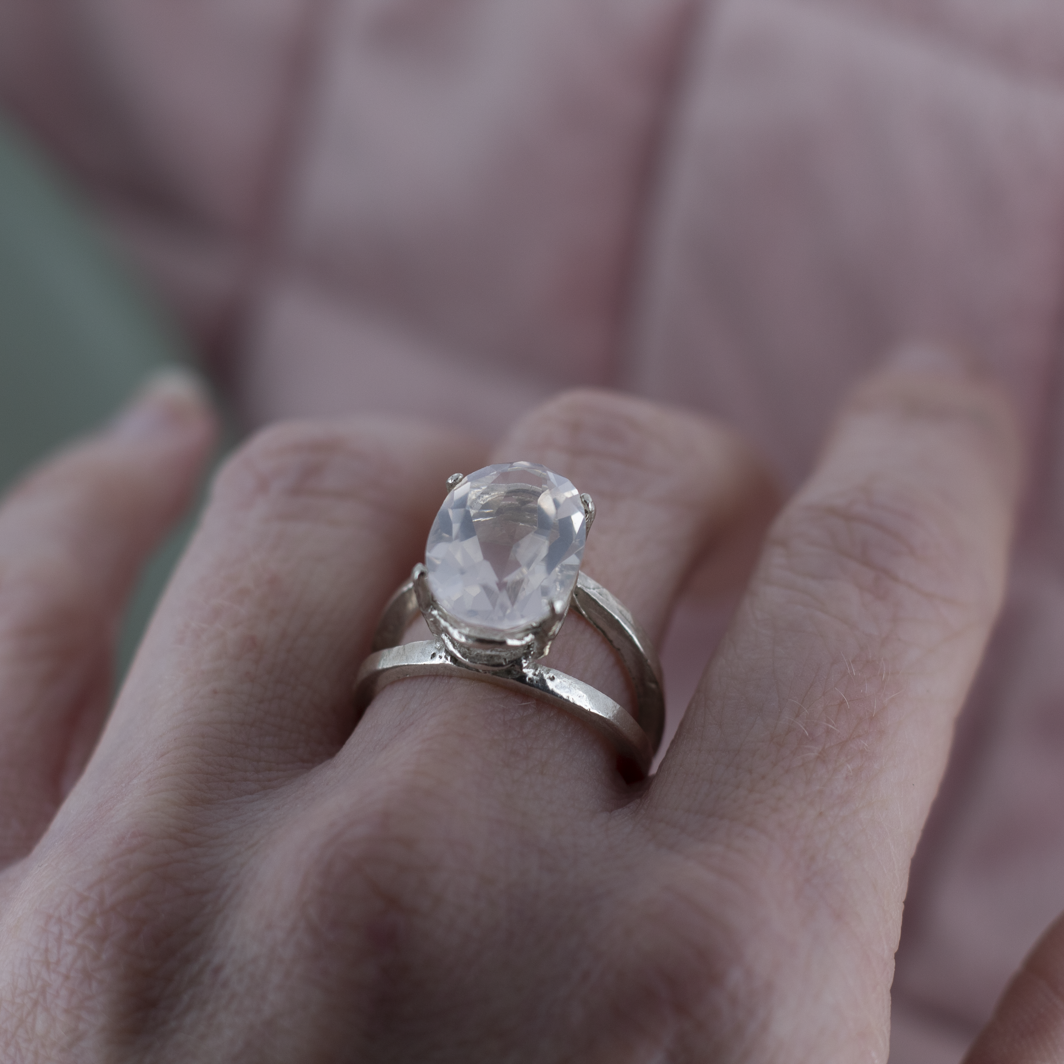 Maxi Double Empire Ring Rose Quartz