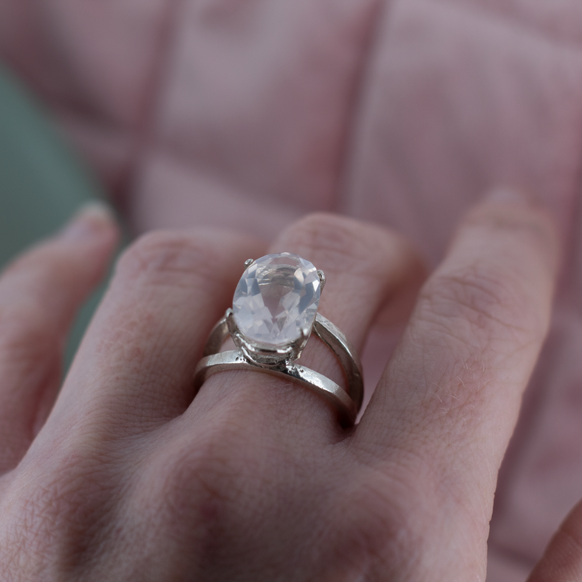 Maxi Double Empire Ring Rose Quartz