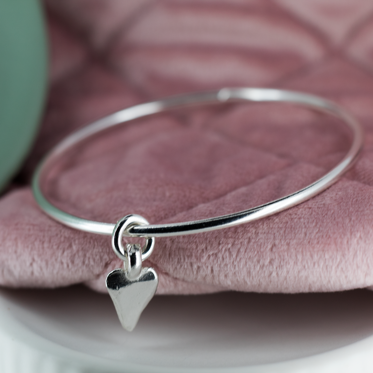Heart Charm Bangle