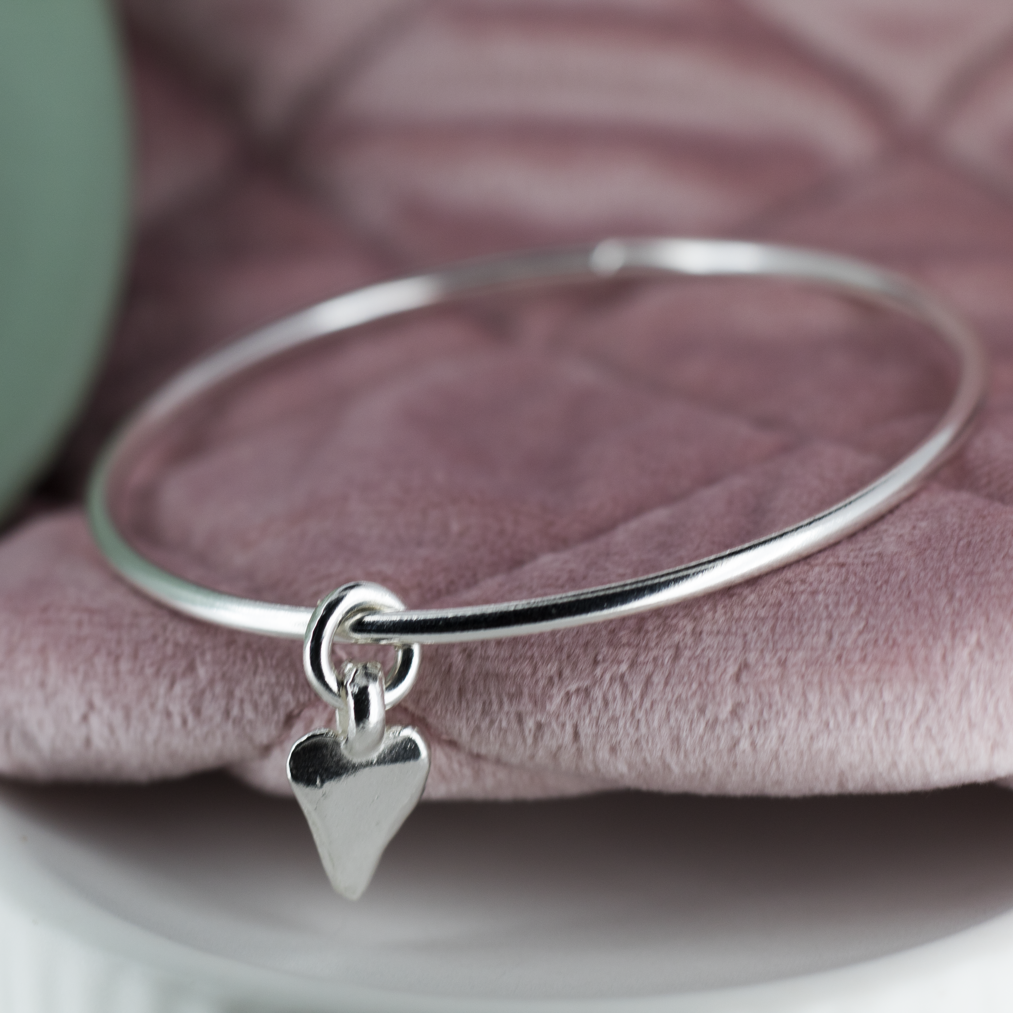 Heart Charm Bangle