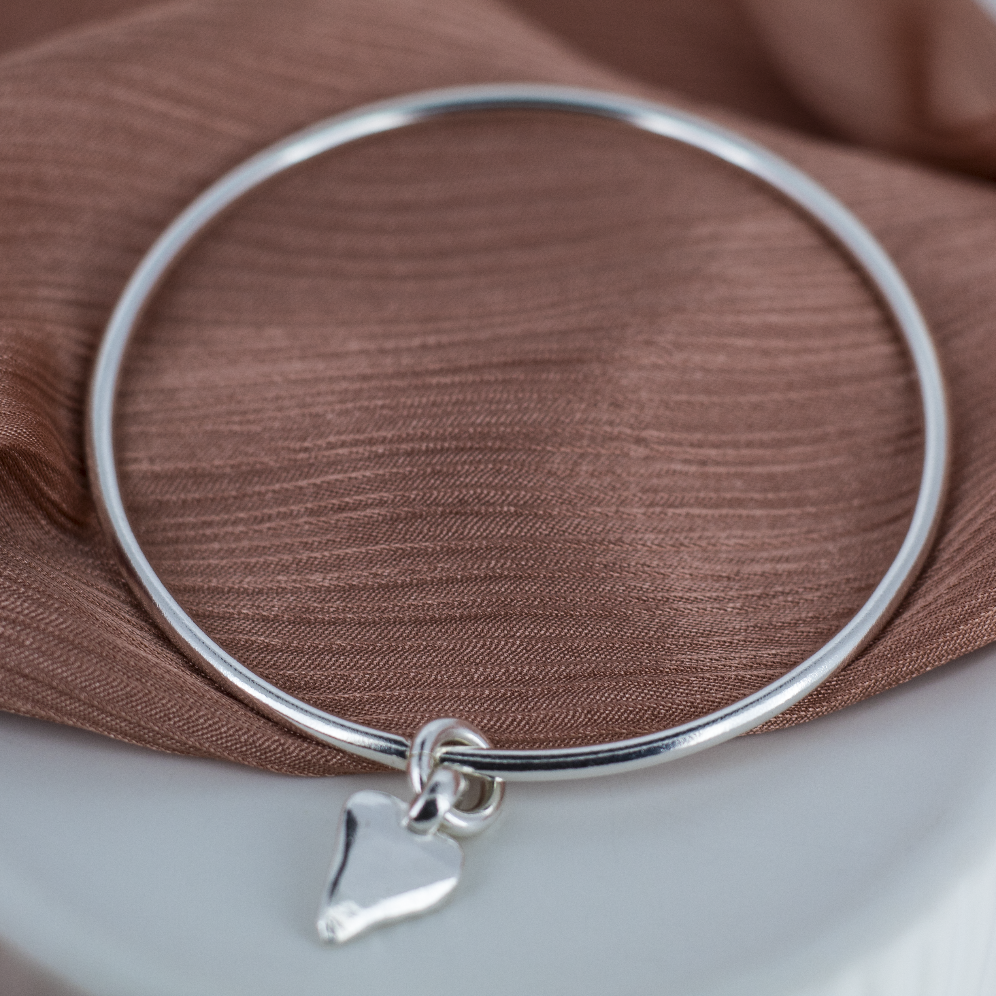 Heart Charm Bangle