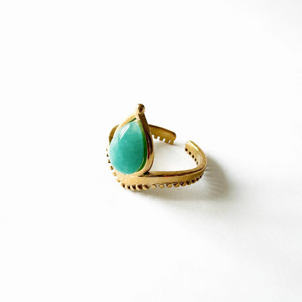 Emmy Luxe 18 Karat vergoldeter Türkissteinring
