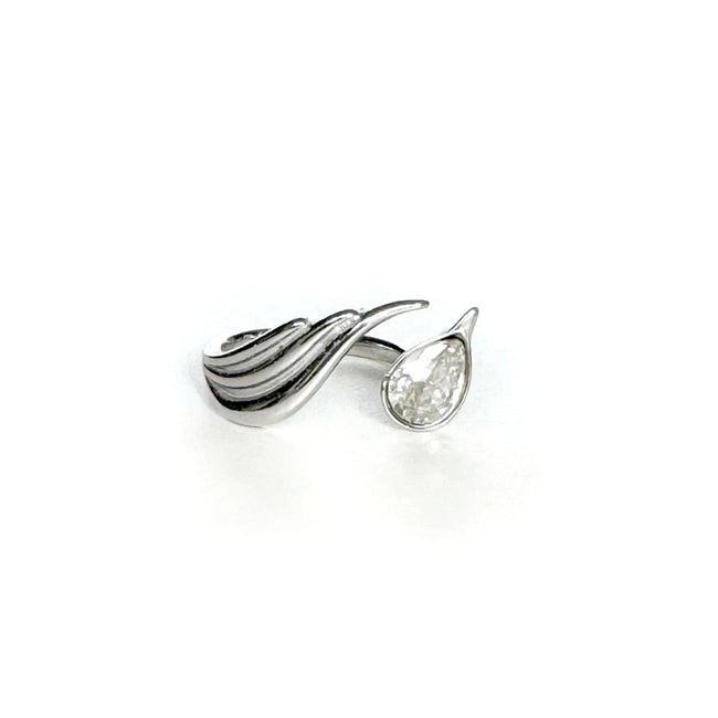 Anillo Envolvente con Joyas Tono Plata Leelia