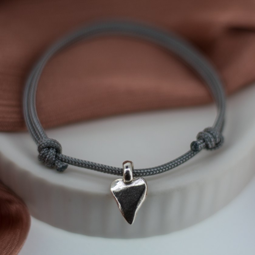 Heart Charm Rope Bracelet