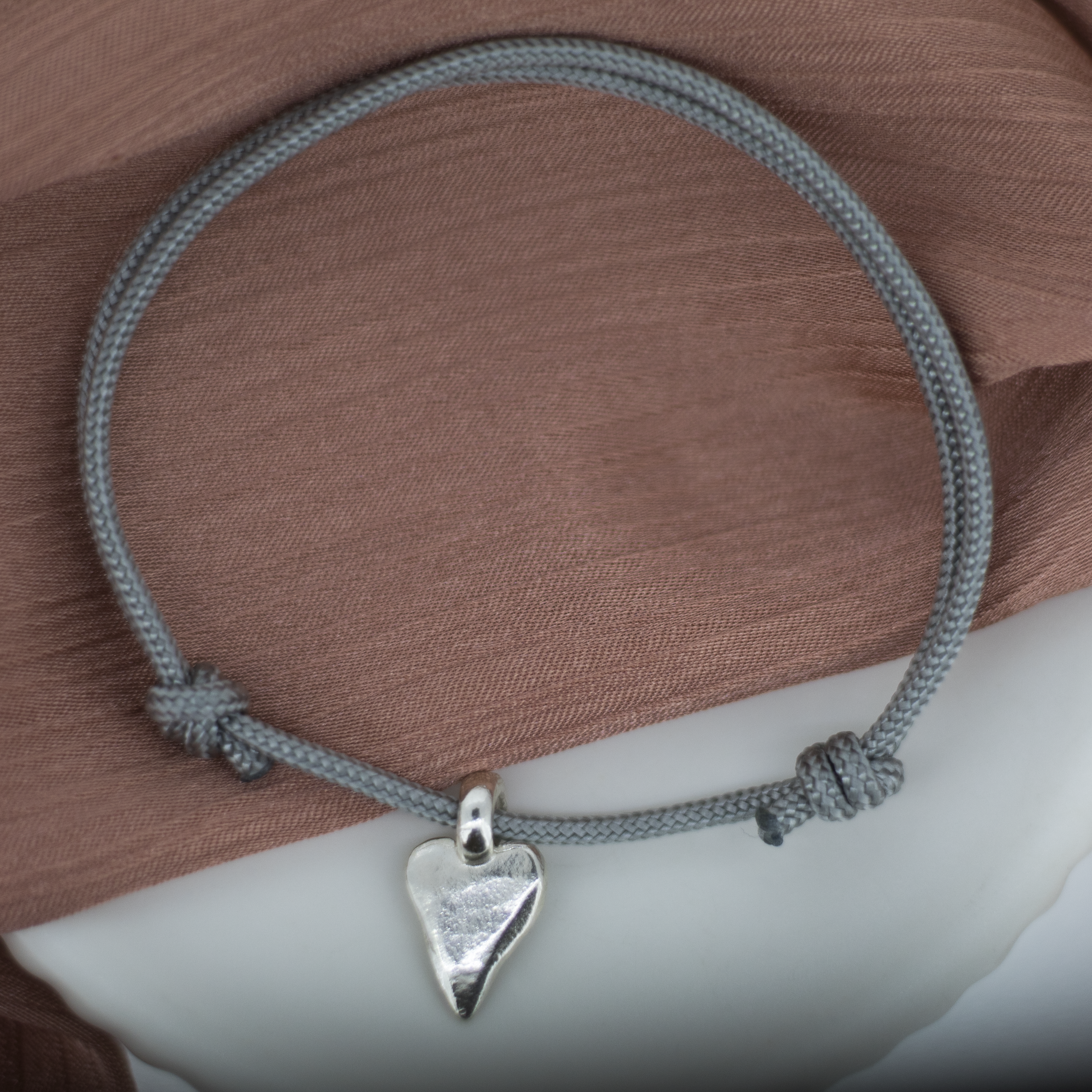 Heart Charm Rope Bracelet