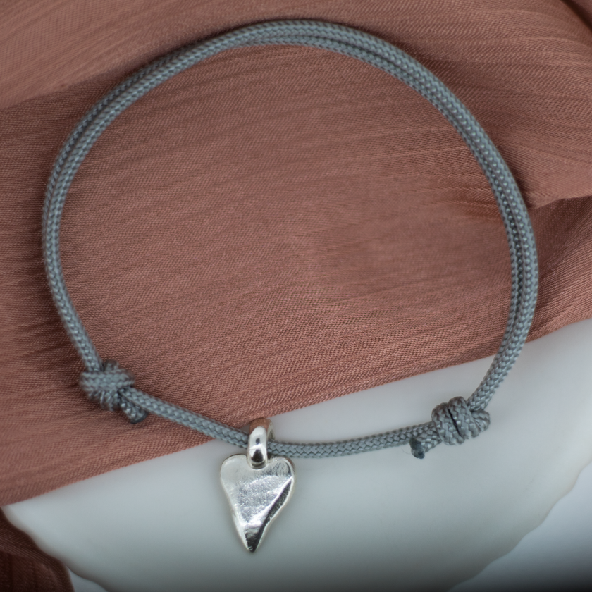 Heart Charm Rope Bracelet