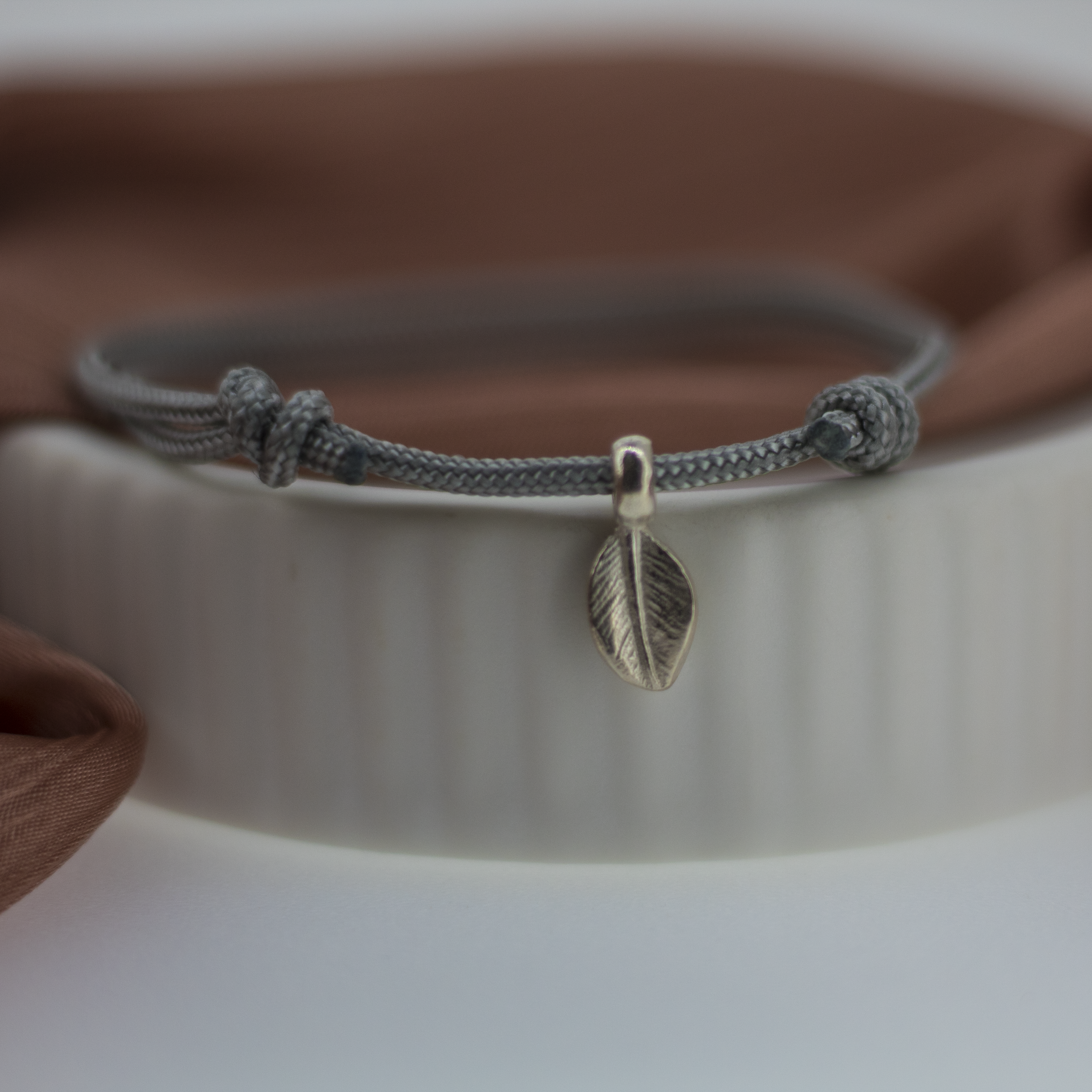 Leaf Charm Rope Bracelet