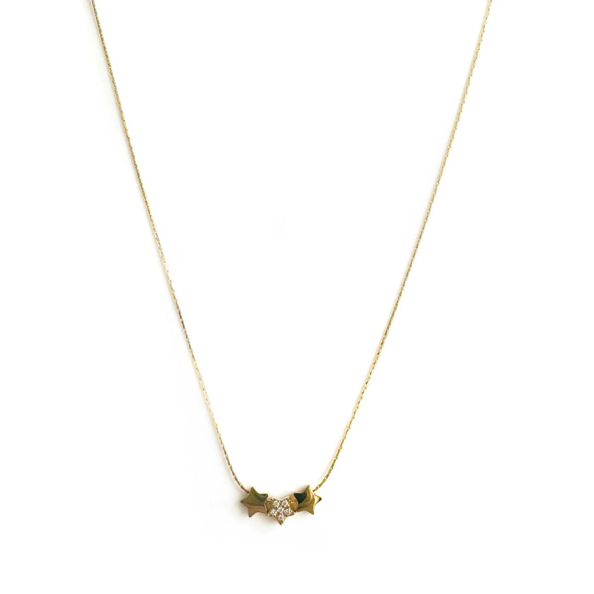 Cassiopeia Luxe 18 Karat vergoldete zarte Sternen-Halskette