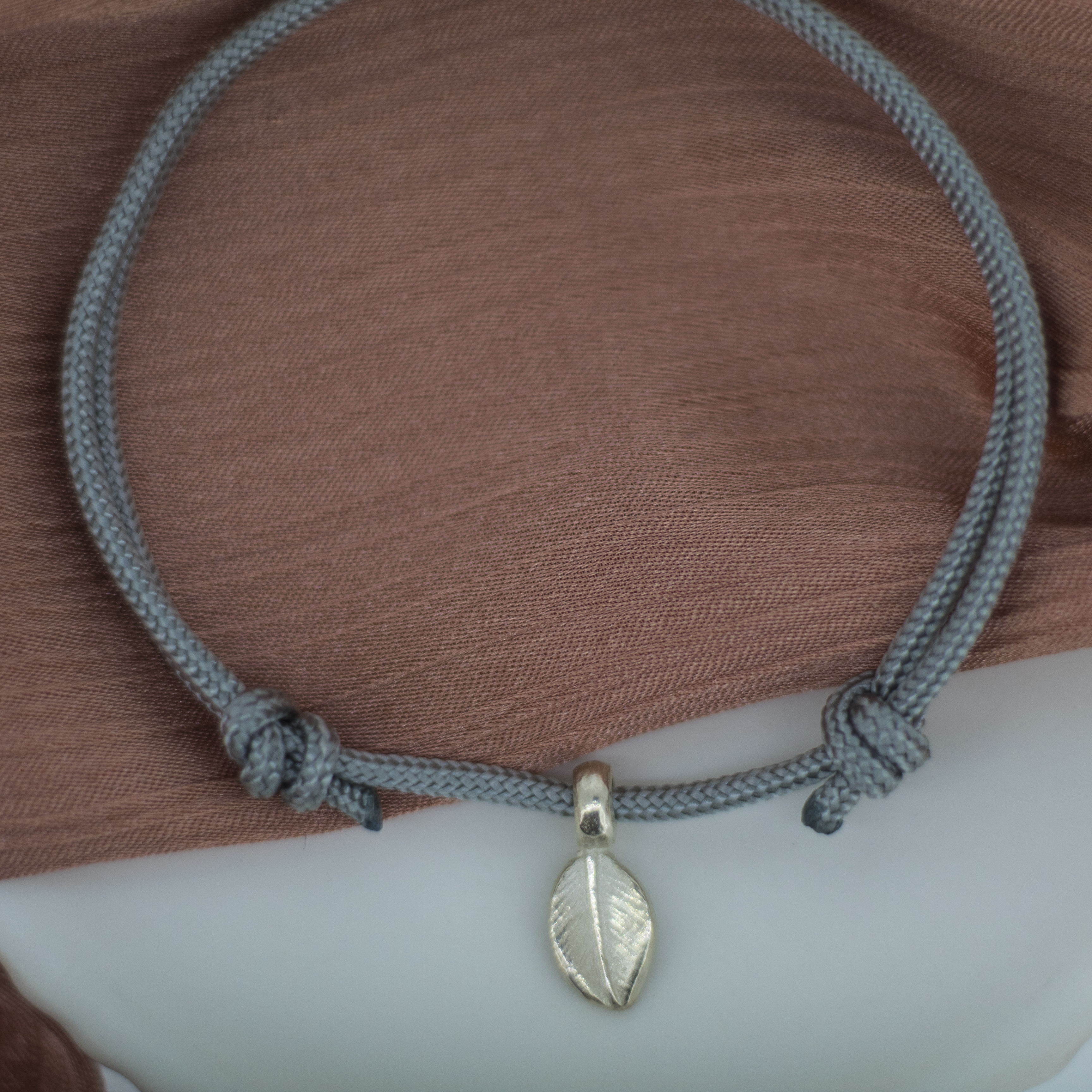 Leaf Charm Rope Bracelet