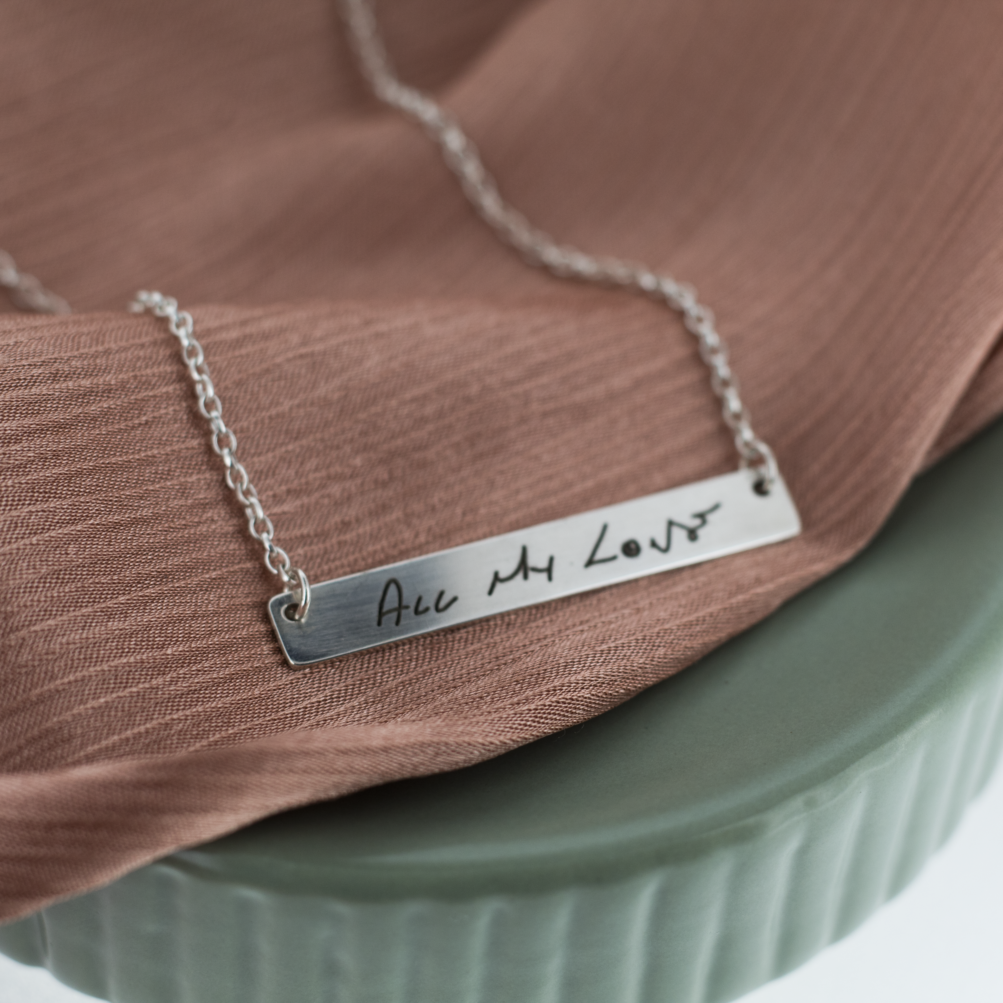 Handwriting Bar Necklace