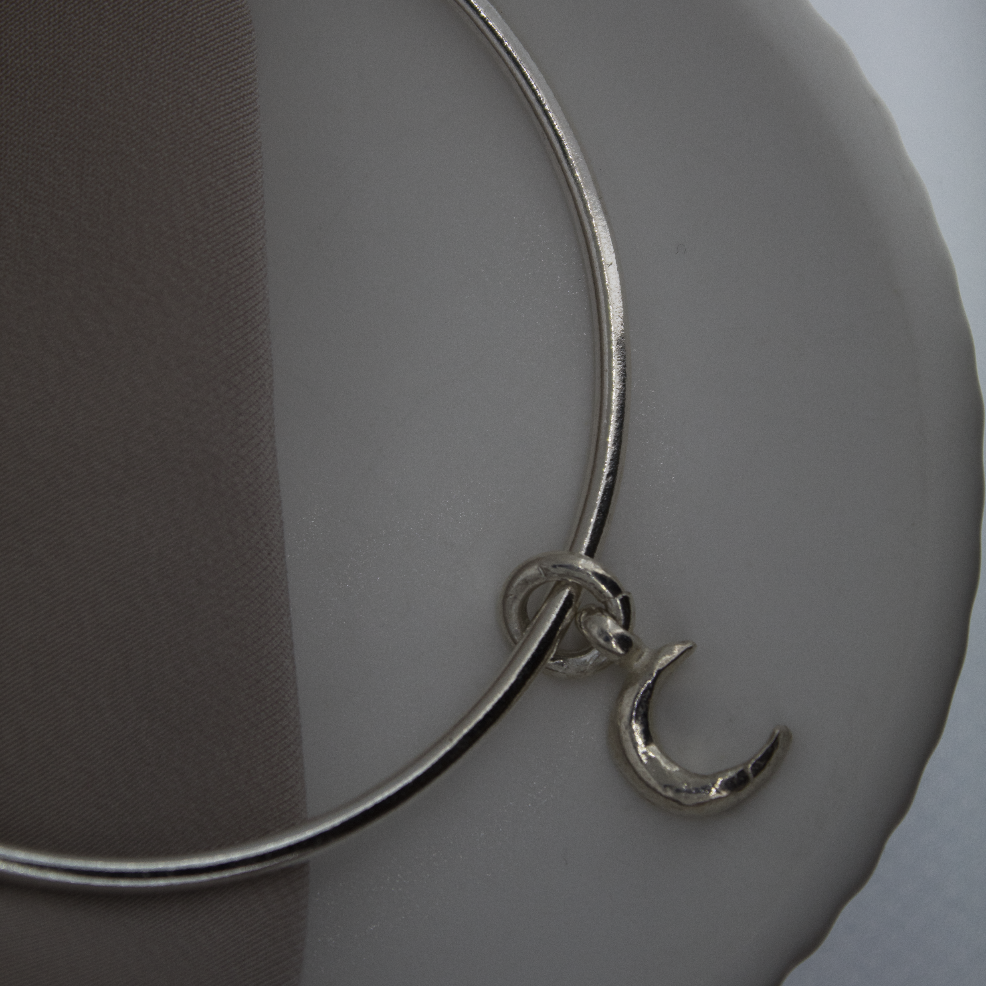 Crescent Moon Charm Bangle