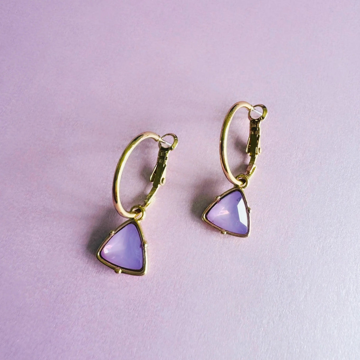 Holly Lilac Edelstein Gold Creolen