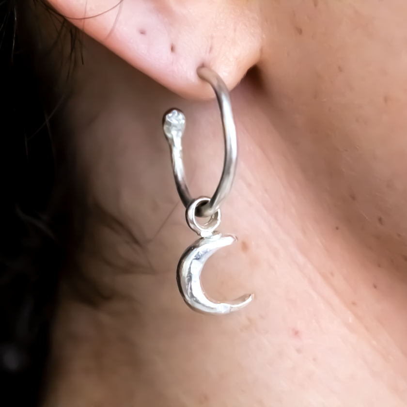 Crescent Moon Hoops