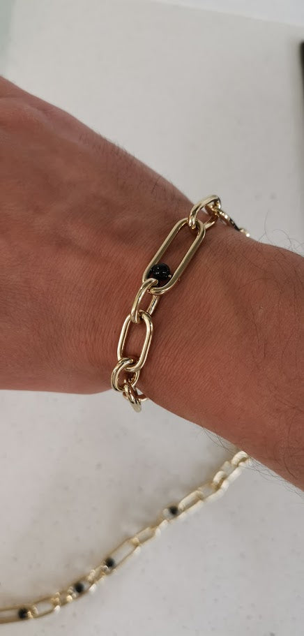 Einzigartiges, einmaliges Armband/Halskette aus Hämatit mit anpassbarer Silberkette